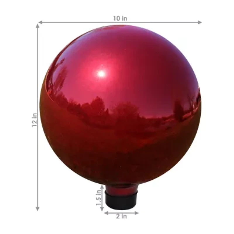 Net Health Shops Gazing Globe Ball With Mirrored Finish 2-pc. Glass Yard Art