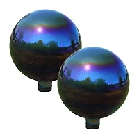 Net Health Shops Mirrored Garden Glass Gazing Ball 2-pc. Glass Yard Art