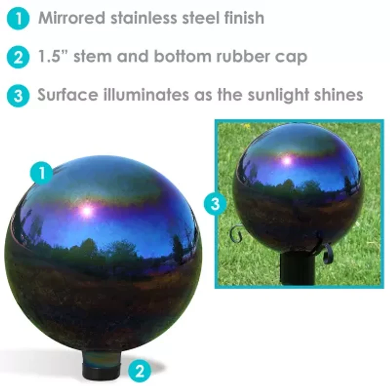 Net Health Shops Mirrored Garden Glass Gazing Ball 2-pc. Glass Yard Art
