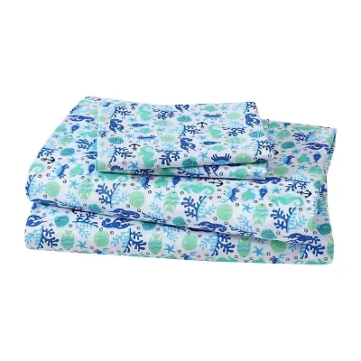Beatrice Home Fashions Coastal Print Sheet Set