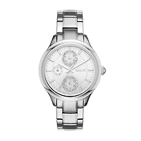 Relic By Fossil Womens Multi-Function Silver Tone Stainless Steel Bracelet Watch Zr15876