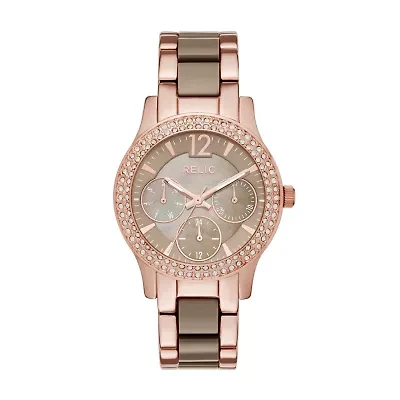 Relic By Fossil Womens Multi-Function Rose Goldtone Bracelet Watch Zr15878