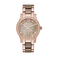 Relic By Fossil Womens Multi-Function Rose Goldtone Bracelet Watch Zr15878