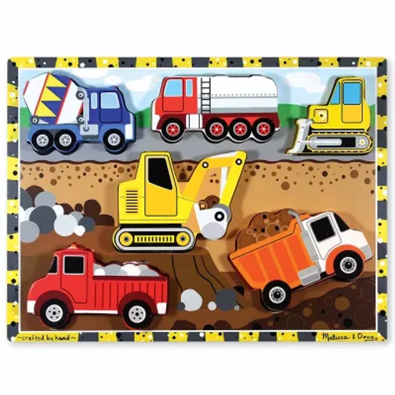 Melissa & Doug Construction Chunky Puzzle 7-pc. Non-Toxic Board Game