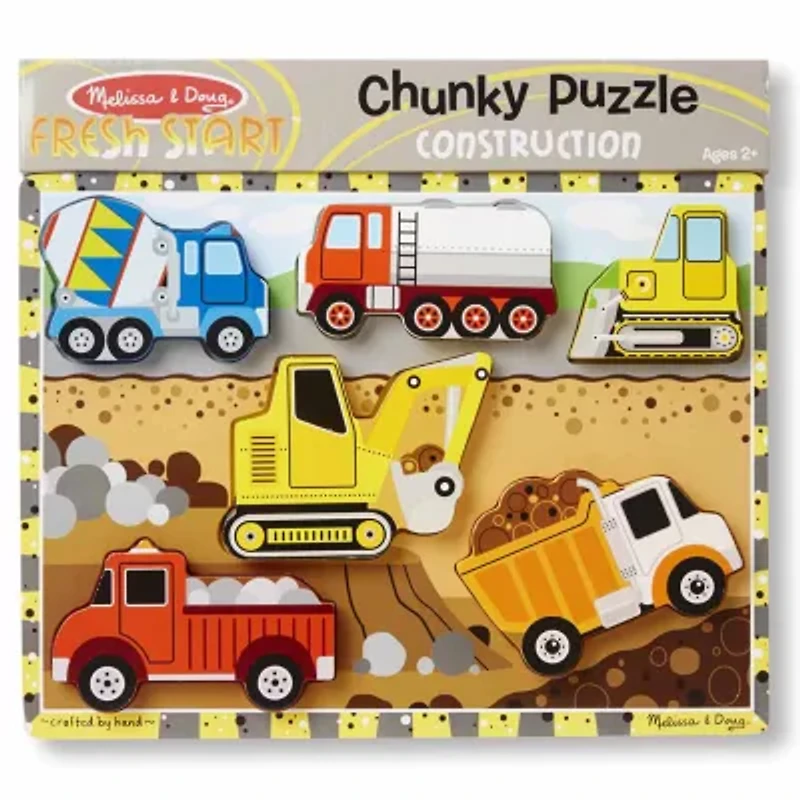 Melissa & Doug Construction Chunky Puzzle 7-pc. Non-Toxic Board Game