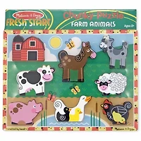 Melissa & Doug Farm Chunky Puzzle 9-pc. Non-Toxic Board Game