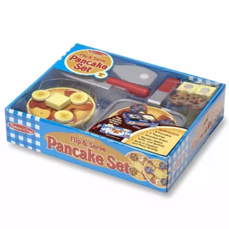Melissa & Doug Wooden Flip & Serve Pancake Set Play Kitchen