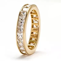 DiamonArt® 4MM 5 1/4 CT. T.W. White Cubic Zirconia 10K Gold Band