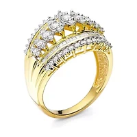 1 CT.T.W. Natural Diamond 10K Yellow Gold Cocktail Ring