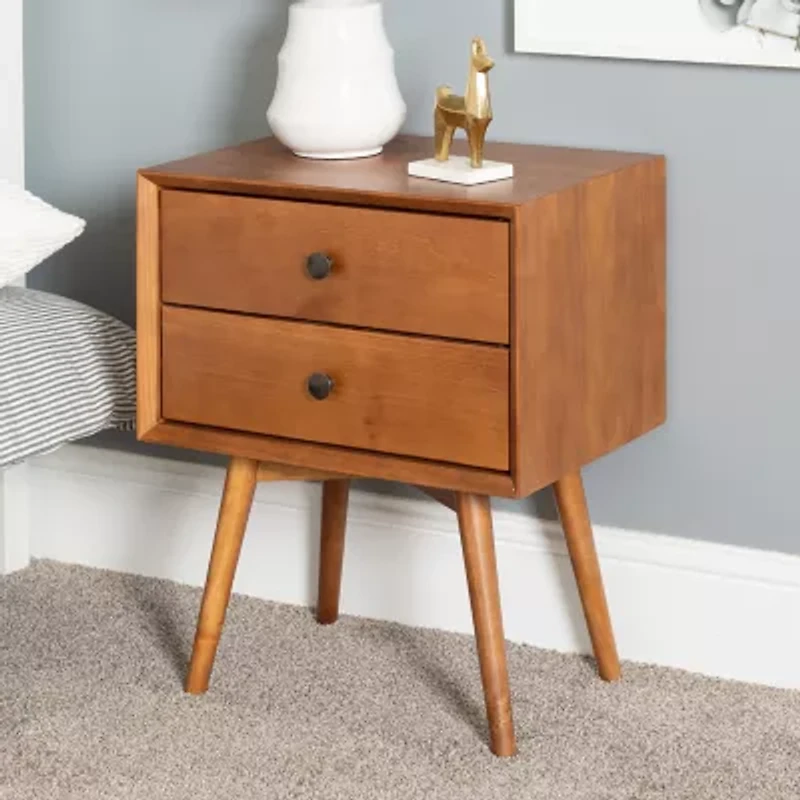 Walker Edison Durable Storage 2-Drawer Nightstand