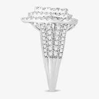 Signature By Modern Bride Womens 2 CT. T.W. Natural White Diamond 10K Gold Pear Side Stone Halo Engagement Ring