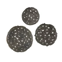 Madison Park Rosalie Textured Feather Metal Disc 3-pc. Wall Art Set