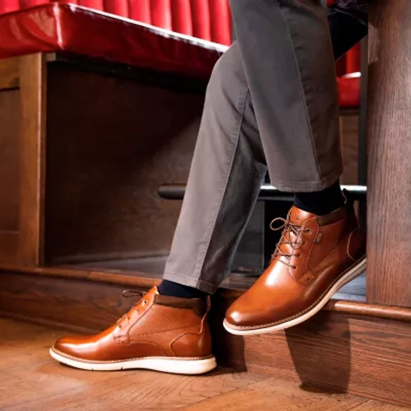Nunn Bush Mens Chase Plain Toe Flat Heel Chukka Boots
