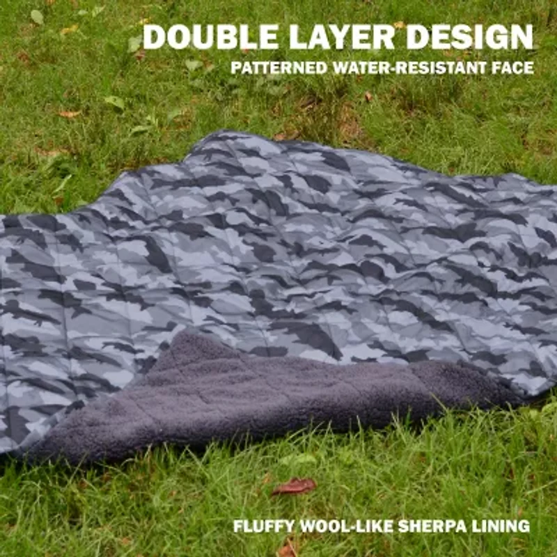 Coleman Indoor Outdoor Reversible Water Resistant Sherpa Midweight Throw