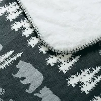 Coleman Oversized Reversible Micro-Mink & Faux Fur Washable Midweight Throw