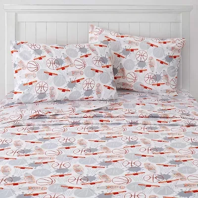 Sweet Home Collection™ Basketball Microfiber Wrinkle Resistant Kids Sheet Set