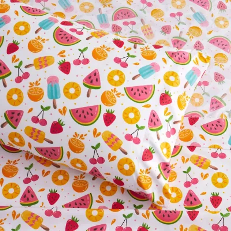 Sweet Home Collection™ Fruity Fun Microfiber Wrinkle Resistant Kids Sheet Set