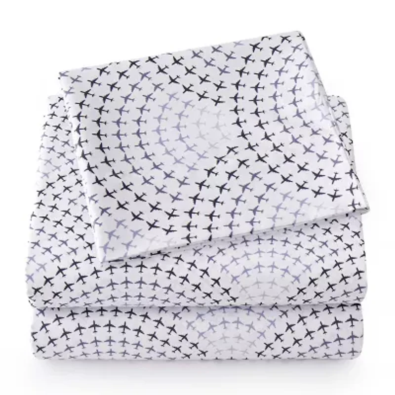 Sweet Home Collection™ Airplanes Microfiber Wrinkle Resistant Kids Sheet Set