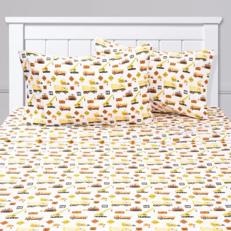 Sweet Home Collection™ Construction Microfiber Wrinkle Resistant Kids Sheet Set
