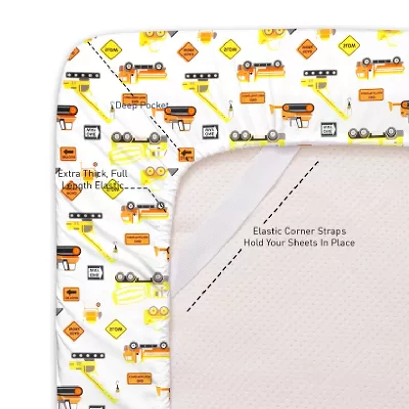 Sweet Home Collection™ Construction Microfiber Wrinkle Resistant Kids Sheet Set