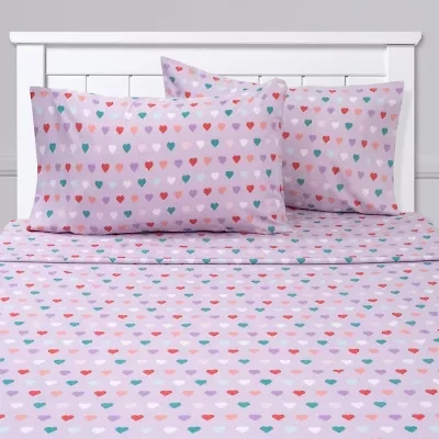 Sweet Home Collection™ Hearts Microfiber Wrinkle Resistant Kids Sheet Set