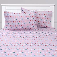 Sweet Home Collection™ Hearts Microfiber Wrinkle Resistant Kids Sheet Set