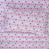 Sweet Home Collection™ Hearts Microfiber Wrinkle Resistant Kids Sheet Set