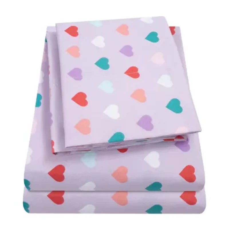 Sweet Home Collection™ Hearts Microfiber Wrinkle Resistant Kids Sheet Set