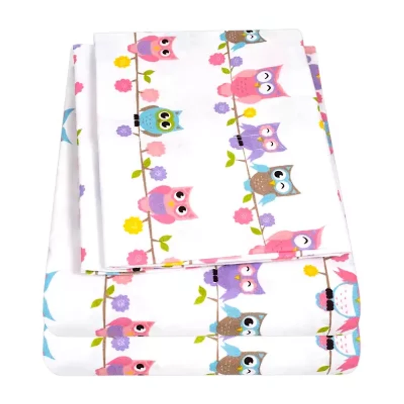 Sweet Home Collection™ Owls Microfiber Wrinkle Resistant Kids Sheet Set