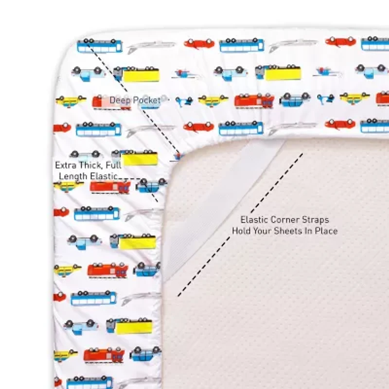 Sweet Home Collection™ Transportation Microfiber Wrinkle Resistant Kids Sheet Set