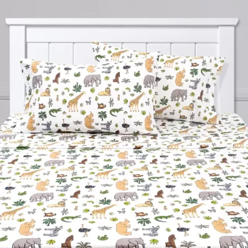 Sweet Home Collection™ Wild Animals Wrinkle Resistant Kids Sheet Set