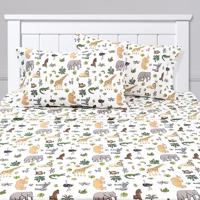 Sweet Home Collection™ Wild Animals Wrinkle Resistant Kids Sheet Set