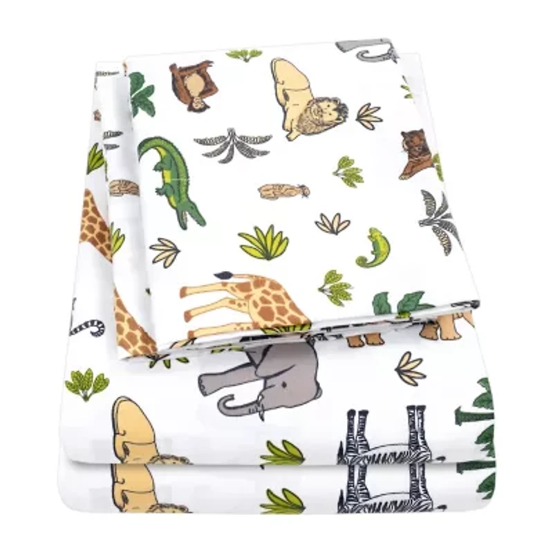 Sweet Home Collection™ Wild Animals Wrinkle Resistant Kids Sheet Set