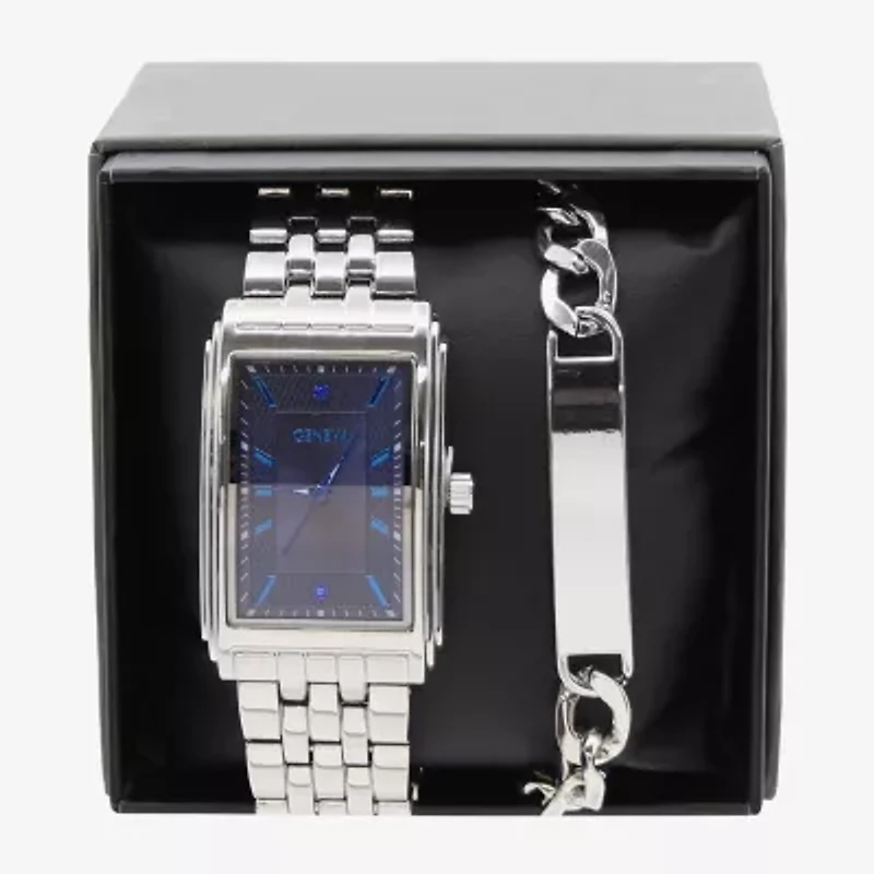 Geneva Mens Silver Tone Bracelet Watch Mac7146jc