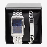 Geneva Mens Silver Tone Bracelet Watch Mac7146jc