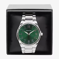 Geneva Mens Silver Tone Bracelet Watch Mac8176jc