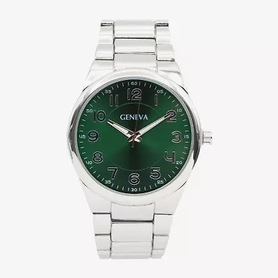 Geneva Mens Silver Tone Bracelet Watch Mac8176jc
