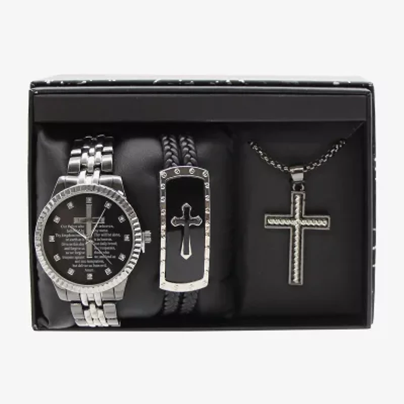 Mens Silver Tone 3-pc. Watch Boxed Set Mac7148jc