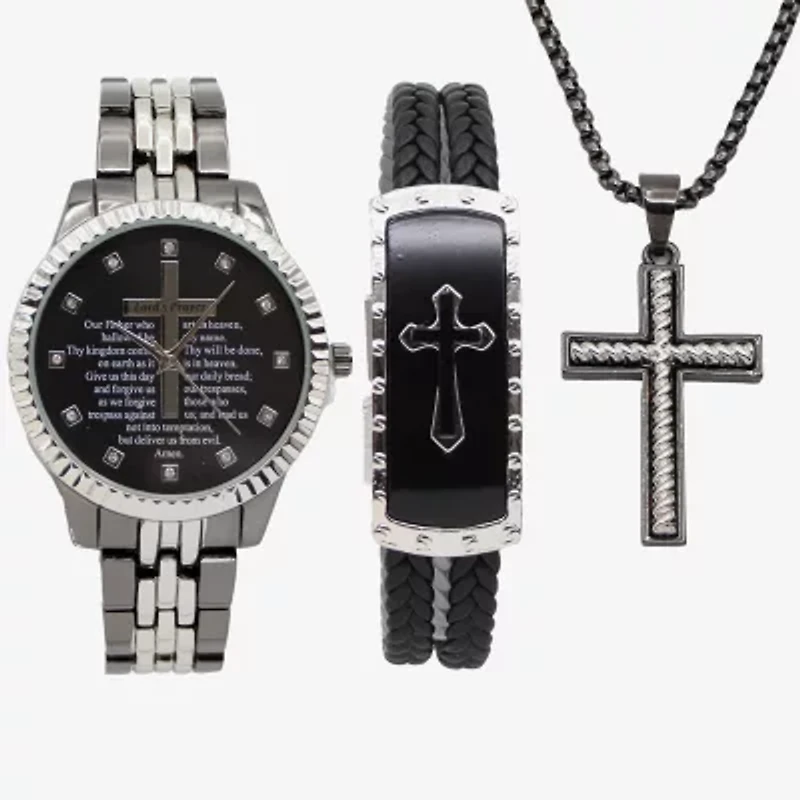 Mens Silver Tone 3-pc. Watch Boxed Set Mac7148jc