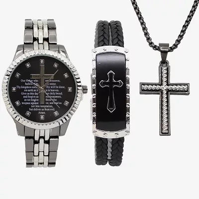 Mens Silver Tone 3-pc. Watch Boxed Set Mac7148jc