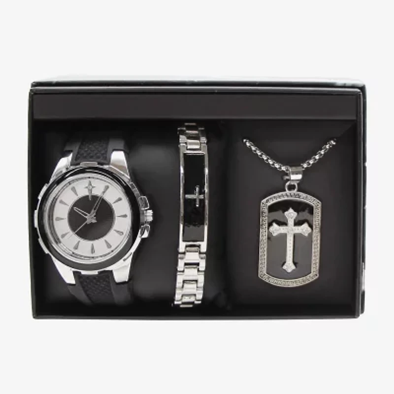 Mens Black 3-pc. Watch Boxed Set Mac7150jc