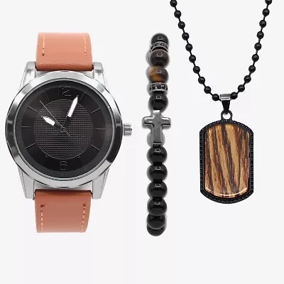 Mens Brown 3-pc. Watch Boxed Set Mac7153jc