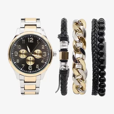 Mens Two Tone 5-pc. Watch Boxed Set Mac7154jc