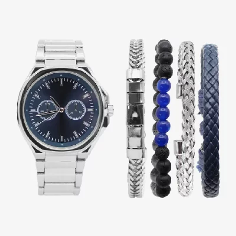 Mens Silver Tone 5-pc. Watch Boxed Set Mac7155jc