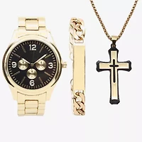 Mens Gold Tone 3-pc. Watch Boxed Set Mac7156jc