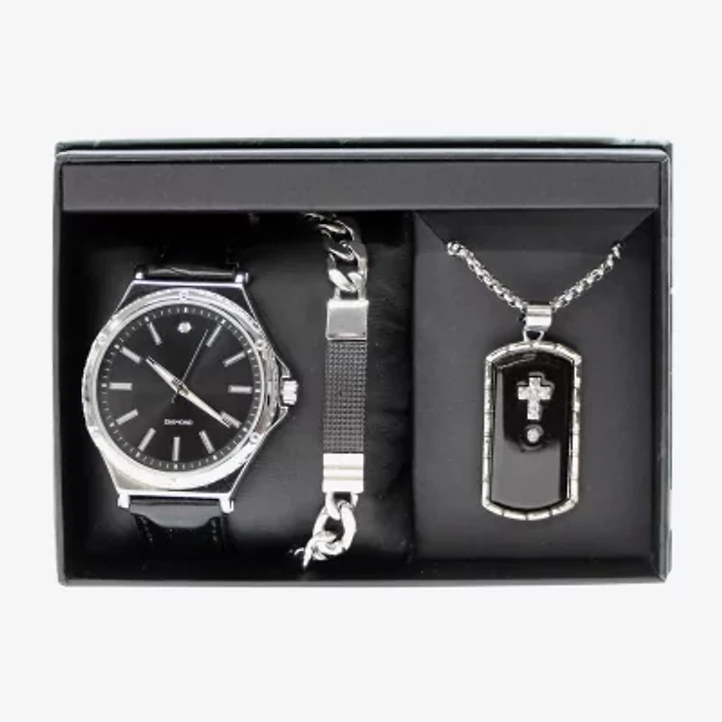 Mens Black 3-pc. Watch Boxed Set Mac7157jc