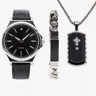 Mens Black 3-pc. Watch Boxed Set Mac7157jc