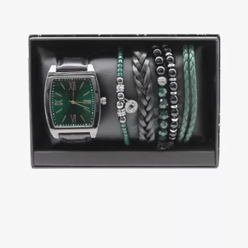 Geneva Mens Black 3-pc. Watch Boxed Set Mac7141jc