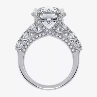 (G, Vs2-Si1) Womens 7 1/2 Ct. T.W. Lab Grown White Diamond 14K Gold Round Side Stone Engagement Ring