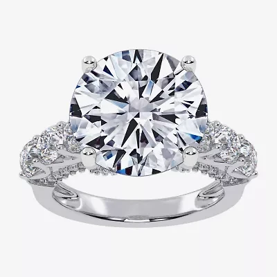 (G, Vs2-Si1) Womens 7 1/2 Ct. T.W. Lab Grown White Diamond 14K Gold Round Side Stone Engagement Ring